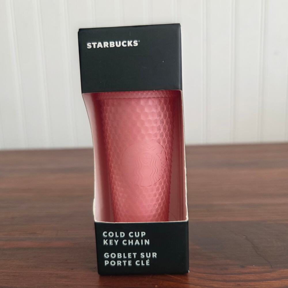 Starbucks Cold Cup Key Chain 2022 Pink Lemonade Bling Studded Tumbler Coffee New